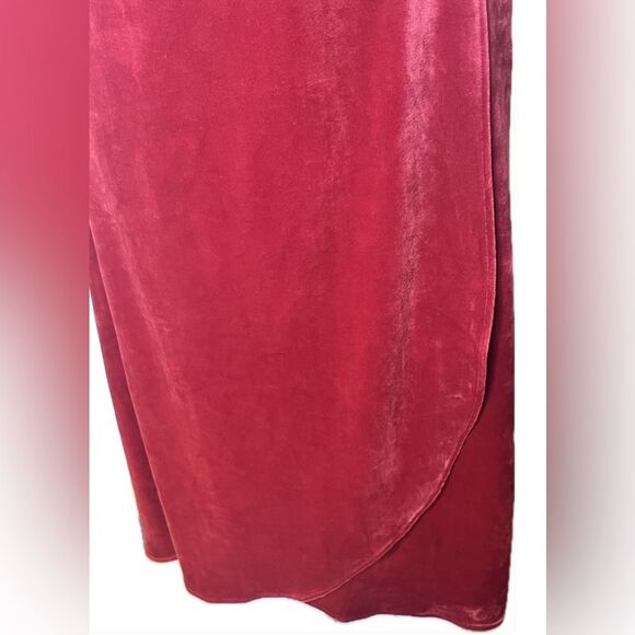 Marin Layer Viola Velour Midi Red Wrap Dress Size XL - Picture 3 of 9